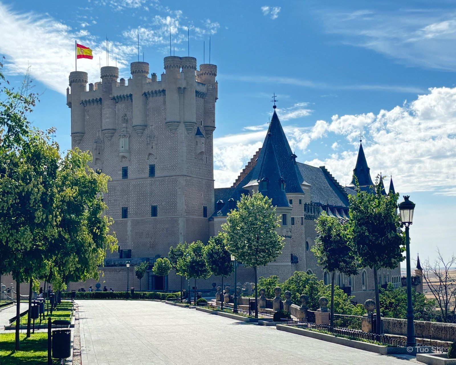 The Alcazar of Segovia with its square stone keep and pointed slate spires
